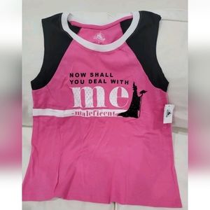 Disney Maleficent Pink "Now you shall deal with me" Tank top Small new with tags